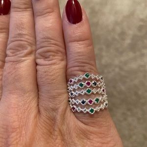 Ruby, Emerald, Sapphire Ring